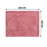 SOGA 2X 150x200cm Pink Flannel Polyester Throw Blanket