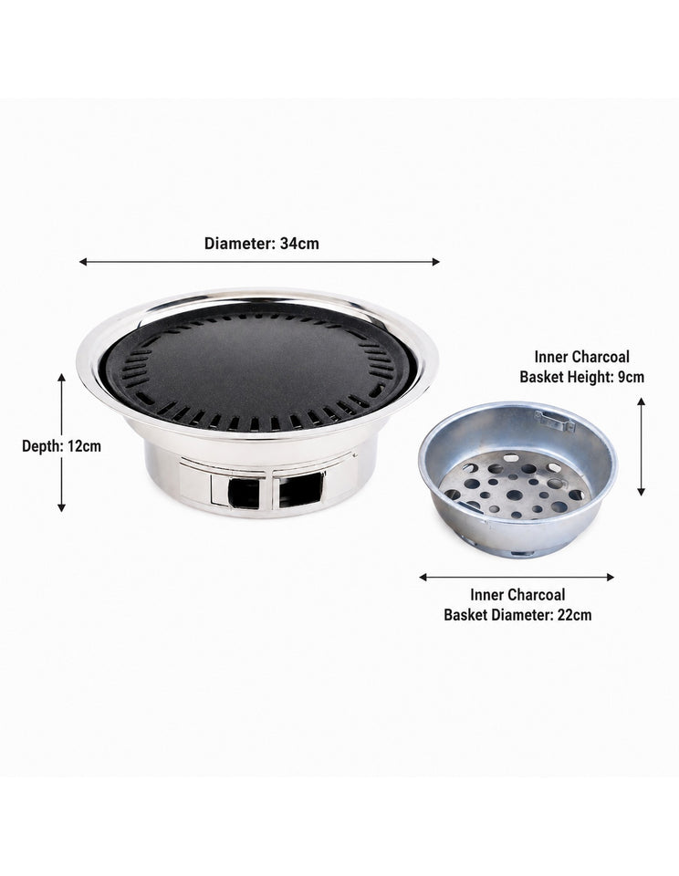 SOGA BBQ Grill Stainless Steel Portable Smokeless Charcoal Grill Home Outdoor Camping