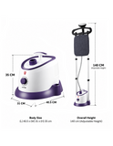 SOGA 2X Garment Steamer Vertical Twin Pole Clothes 1700ml 1800w Steaming Kit Purple