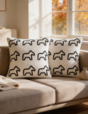SOGA 2-Pack 45cm White Teddy Fleece Pony Design Throw Pillows