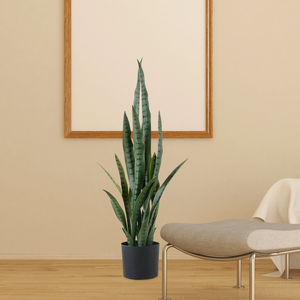 SOGA 95cm Sansevieria Snake Artificial Plants with Black Plastic Planter Greenery, Home Office Decor