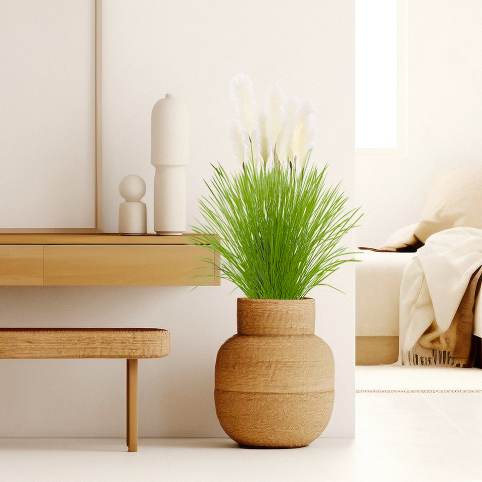 SOGA 137cm Potted Tall Silk Fake Pampas Grass, Artificial Plants Reed Greenery Flowers, Home Decor