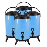 SOGA 4X 16L Stainless Steel Insulated Milk Tea Barrel Hot and Cold Beverage Dispenser Container with Faucet Blue