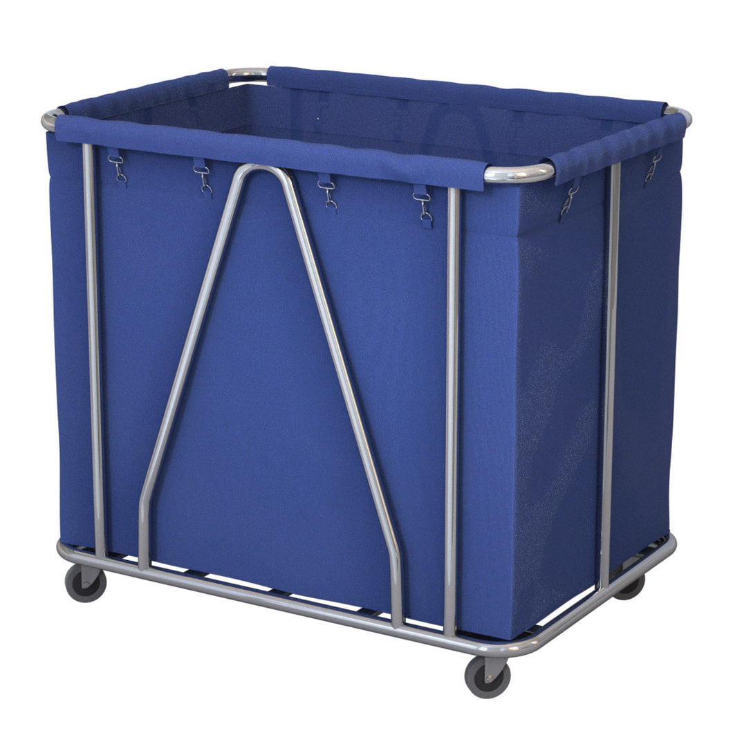 SOGA Stainless Steel Commercial Large Soiled Linen Laundry Trolley Cart with Wheels Blue