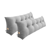 SOGA 2X 120cm Silver Triangular Wedge Bed Pillow Headboard Backrest Bedside Tatami Cushion Home Decor
