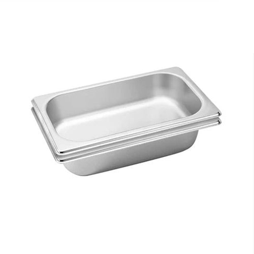 SOGA 2X Gastronorm GN Pan Full Size 1/3 GN Pan 6.5 cm Deep Stainless Steel Tray