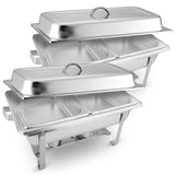 SOGA 2X 4.5L Dual Tray Stainless Steel Chafing Food Warmer Catering Dish