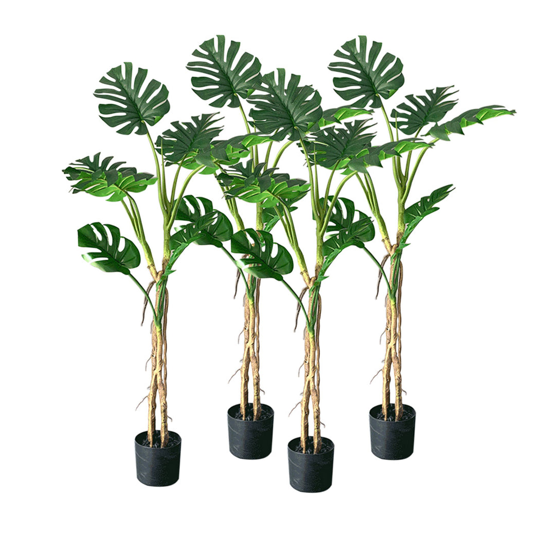 SOGA 4X 160cm Tropical Monstera Palm Artificial Plant Tree, Real Touch Technology, with UV Protection