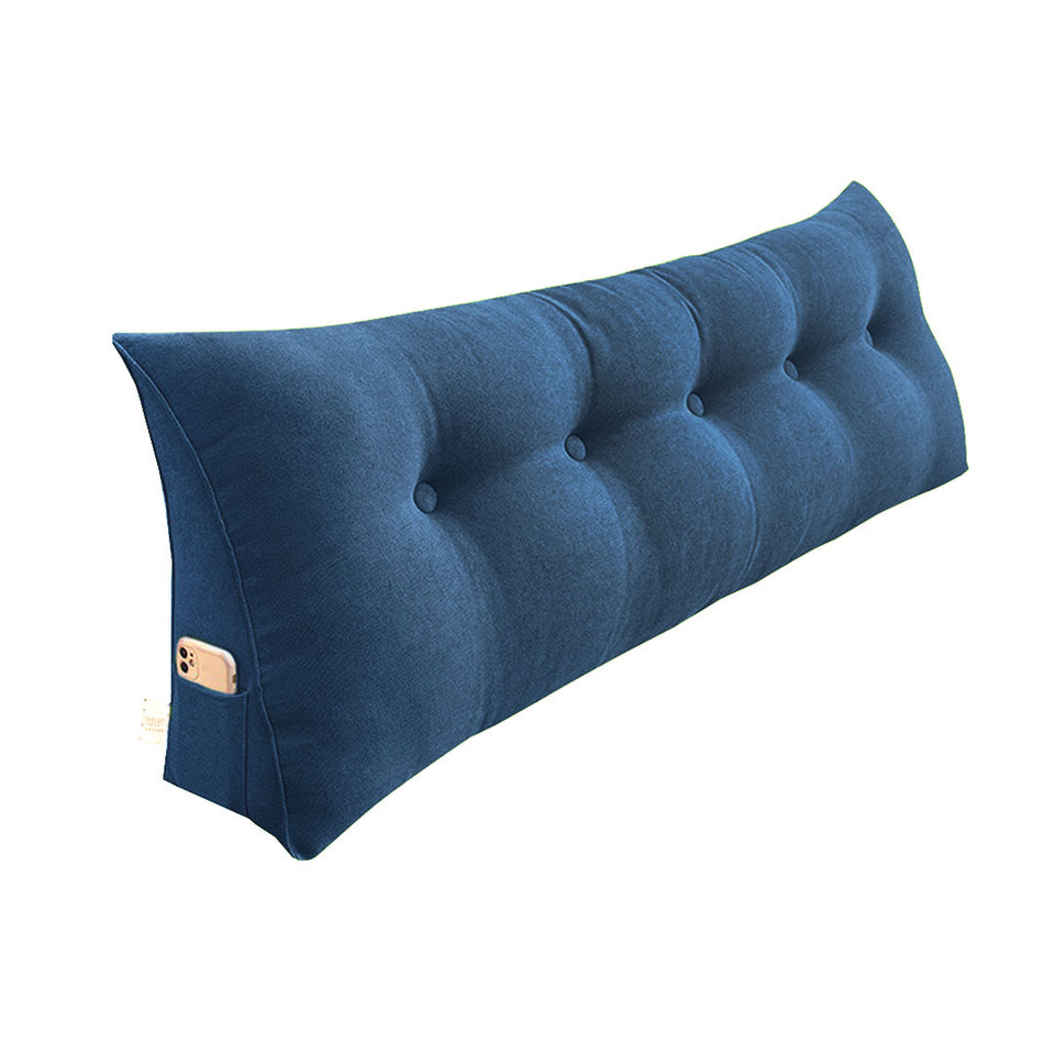 SOGA 150cm Blue Triangular Wedge Bed Pillow Headboard Backrest Bedside Tatami Cushion Home Decor