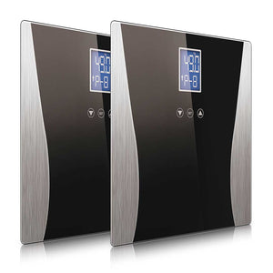 SOGA 2X Wireless Digital Body Fat LCD Bathroom Weighing Scale Electronic Weight Tracker Black