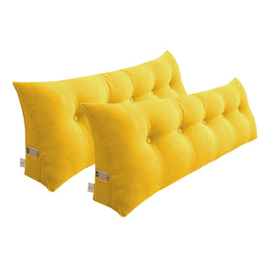 SOGA 2X 180cm Yellow Triangular Wedge Bed Pillow Headboard Backrest Bedside Tatami Cushion Home Decor