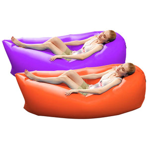 2X Fast Inflatable Sleeping Bag Lazy Air Sofa Orange/Purple