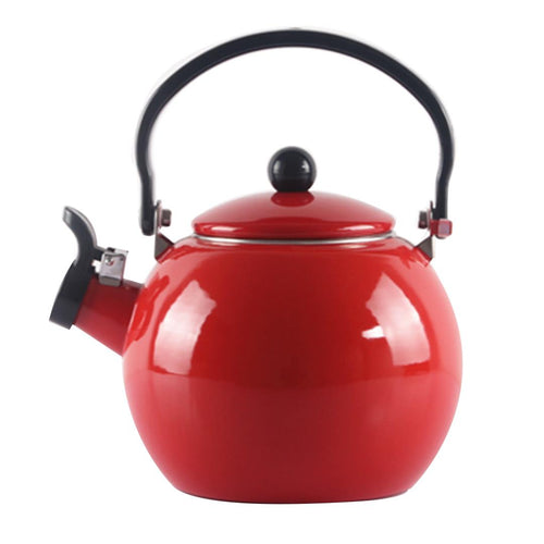 SOGA 2.0 Litre Ceramic  Enameled Porcelain Kettle Kitchen Red
