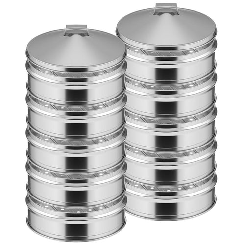 SOGA 2X 5 Tier Stainless Steel Steamers With Lid Work inside of Basket Pot Steamers 28cm