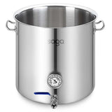 SOGA Stainless Steel No Lid Brewery Pot 50L With Beer Valve 40*40cm