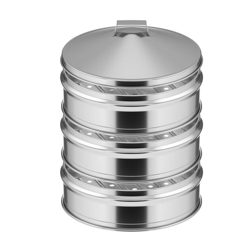 SOGA 3 Tier 22cm Stainless Steel Steamers With Lid Work inside of Basket Pot Steamers