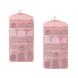 SOGA 2X Pink Double Sided Hanging Storage Bag Underwear Bra Socks Mesh Pocket Hanger Home Organiser