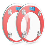 SOGA 2X 180kg Digital Fitness Weight Bathroom Gym Body Glass LCD Electronic Scales Red