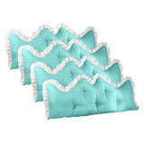 SOGA 4X 150cm Light Blue Princess Bed Pillow Headboard Backrest Bedside Tatami Sofa Cushion with Ruffle Lace Home Decor