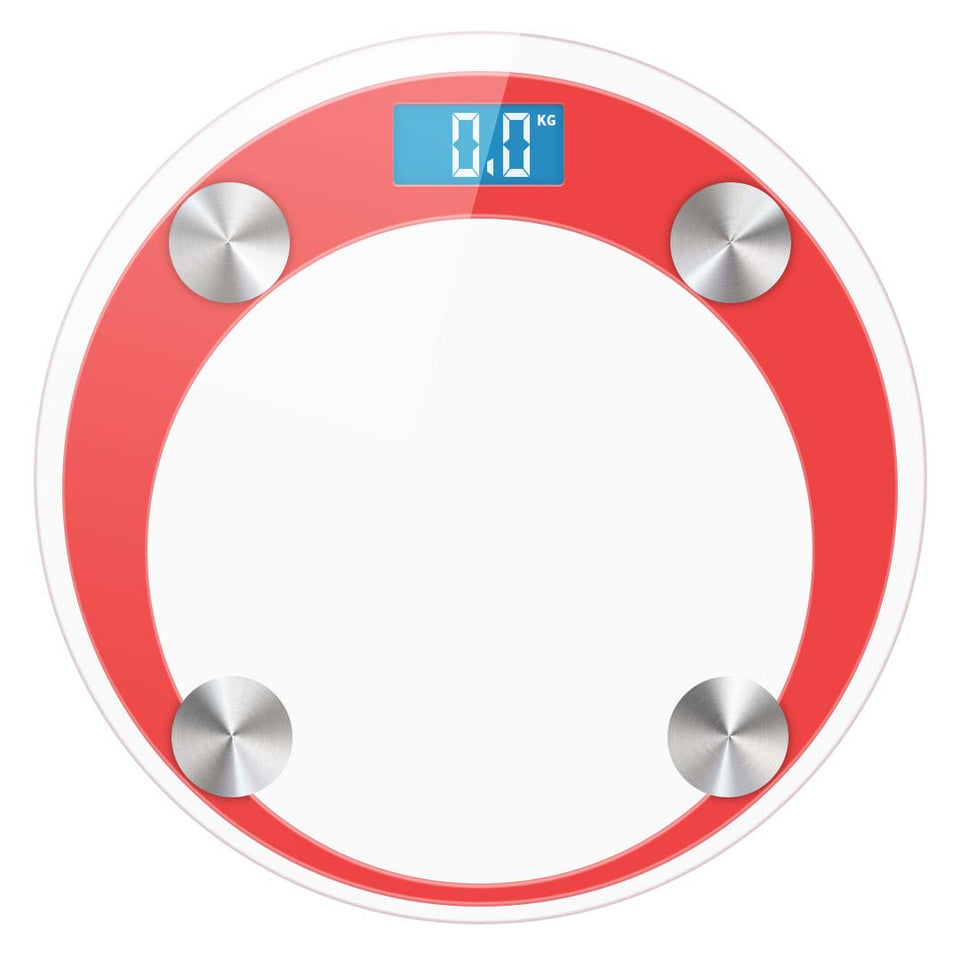SOGA 180kg Digital Fitness Weight Bathroom Gym Body Glass LCD Electronic Scales Red