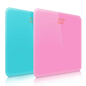 SOGA 2X 180kg Digital Fitness Weight Bathroom Gym Body Glass LCD Electronic Scales Pink/Blue
