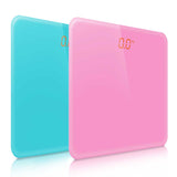 SOGA 2X 180kg Digital Fitness Weight Bathroom Gym Body Glass LCD Electronic Scales Pink/Blue