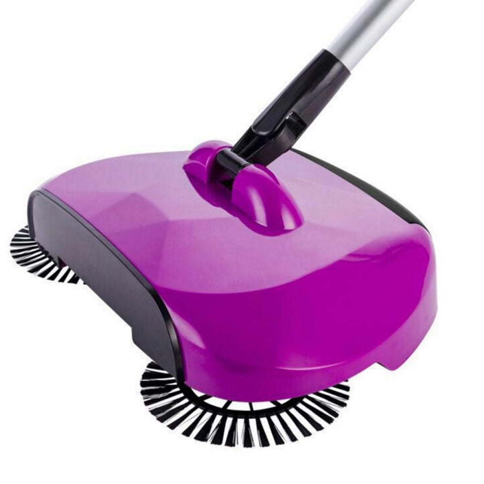 SOGA Auto Hand Push Sweeper Broom Household Cleaning Without Electricity Cleaner Mop Purple