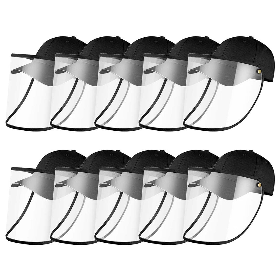 10X Outdoor Protection Hat Anti-Fog Pollution Dust Saliva Protective Cap Full Face Shield Cover Adult Black