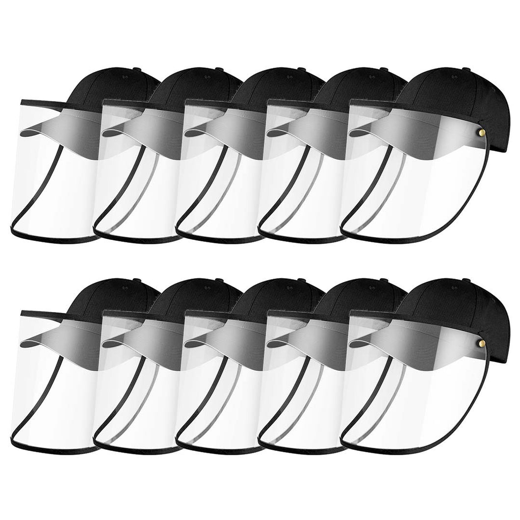 10X Outdoor Protection Hat Anti-Fog Pollution Dust Saliva Protective Cap Full Face Shield Cover Adult Black