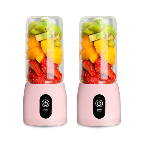 SOGA 2X Portable Mini USB Rechargeable Handheld Juice Extractor Fruit Mixer Juicer Pink