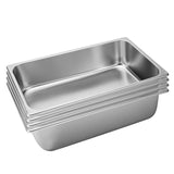 SOGA 4X Gastronorm GN Pan Full Size 1/1 GN Pan 15cm Deep Stainless Steel Tray