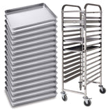 SOGA Gastronorm 16 Tier Stainless Steel Trolley with Aluminum Baking Tray 60x40x5cm