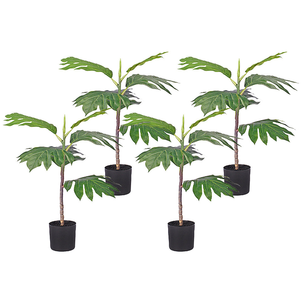 SOGA 4X 60cm Artificial Natural Green Split-Leaf Philodendron Tree Fake Tropical Indoor Plant Home Office Decor