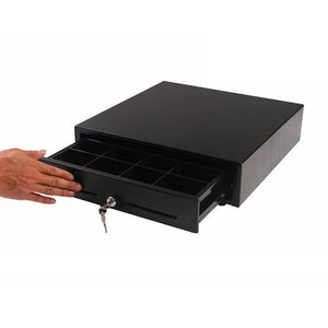 SOGA Black Heavy Duty Cash Drawer Manual 4 Bills 8 Coins Cheque Slot Tray Pos 410