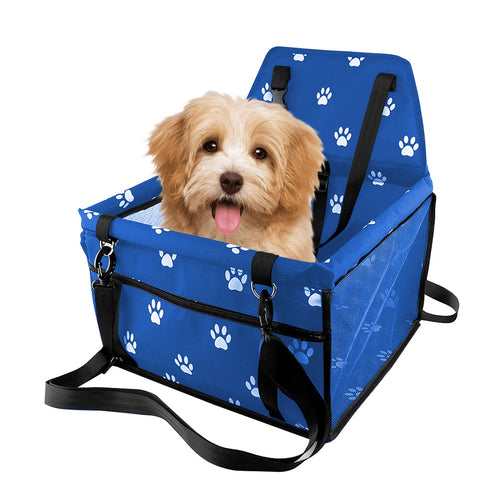 SOGA Waterproof Pet Booster Car Seat Breathable Mesh Safety Travel Portable Dog Carrier Bag Blue