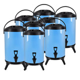 SOGA 8X 12L Stainless Steel Insulated Milk Tea Barrel Hot and Cold Beverage Dispenser Container with Faucet Blue