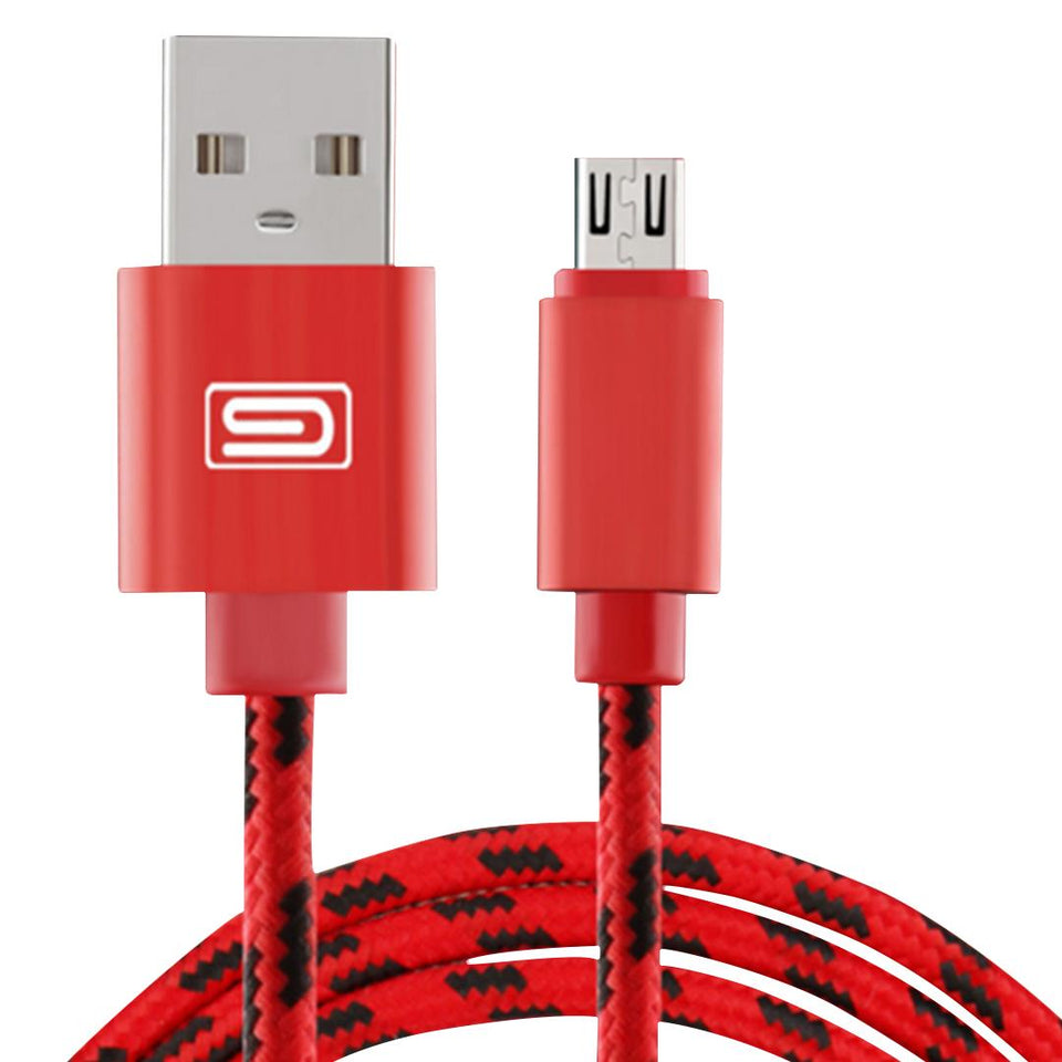 Durable 1.5 Meter Nylon Micro Usb Cable for Android 2.0A Copper Cord in 5 Colours