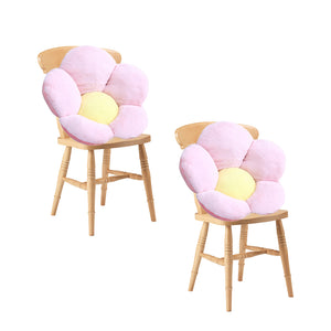SOGA 2X Pink Whimsical Big Flower Shape Cushion Soft Leaning Bedside Pad Floor Plush Pillow Home Decor