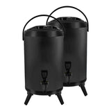 SOGA 2X 8L Stainless Steel Insulated Milk Tea Barrel Hot and Cold Beverage Dispenser Container with Faucet Black