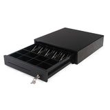 SOGA Black Heavy Duty Cash Drawer Electronic 4 Bills 8 Coins Cheque Slot Tray Pos 350