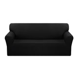 SOGA 3-Seater Black Sofa Cover Couch Protector High Stretch Lounge Slipcover Home Decor