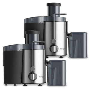 SOGA 2X Juicer 400W Professional Stainless Steel Whole Fruit Vegetable Juice Extractor Diet Chrome