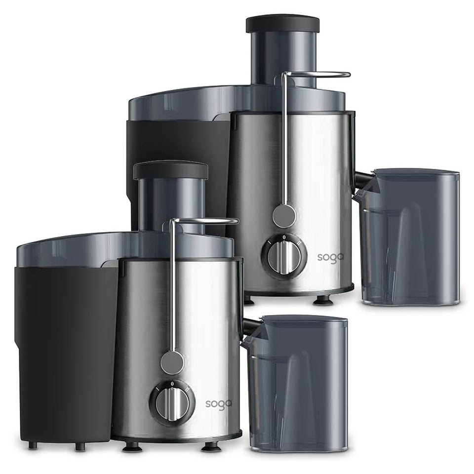 SOGA 2X Juicer 400W Professional Stainless Steel Whole Fruit Vegetable Juice Extractor Diet Chrome