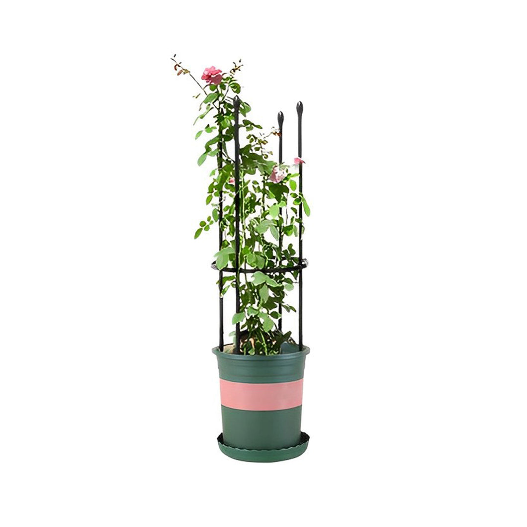 SOGA 73cm 4-Bar Plant Frame Stand Trellis Vegetable Flower Herbs Outdoor Vine Support Garden Rack with Rings