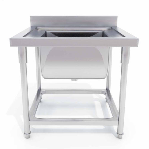 SOGA Commercial Kitchen Sink Work Bench Stainless Steel Food Prep 70*70*85cm