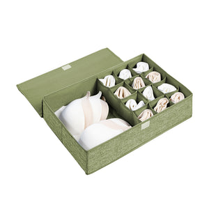 SOGA Green Flip Top Underwear Storage Box Foldable Wardrobe Partition Drawer Home Organiser