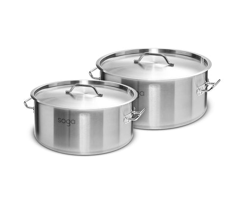 SOGA Stock Pot 9L 17L Top Grade Thick Stainless Steel Stockpot 18/10