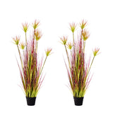 SOGA 2X 120cm Purple-Red Artificial Indoor Potted Papyrus Plant Tree Fake Simulation Decorative