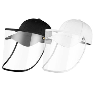 2X Outdoor Protection Hat Anti-Fog Pollution Dust Saliva Protective Cap Full Face Shield Cover Adult Black/White