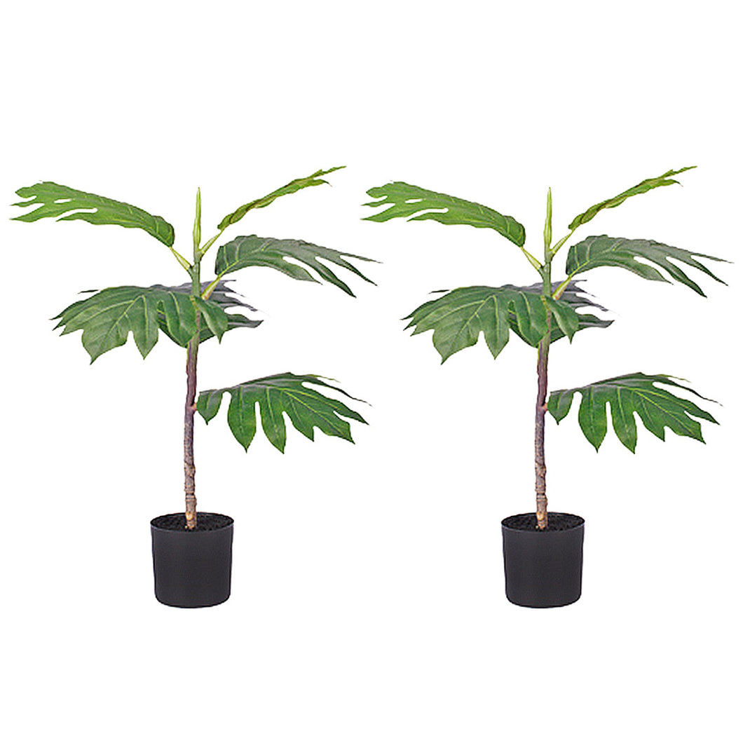 SOGA 2X 60cm Artificial Natural Green Split-Leaf Philodendron Tree Fake Tropical Indoor Plant Home Office Decor